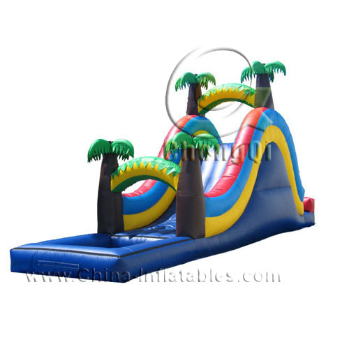 amusement park inflatable water slide palm tree jungle
